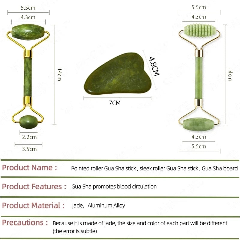 Kit Jade Roller y Gua Sha - Masaje Facial Antiedad