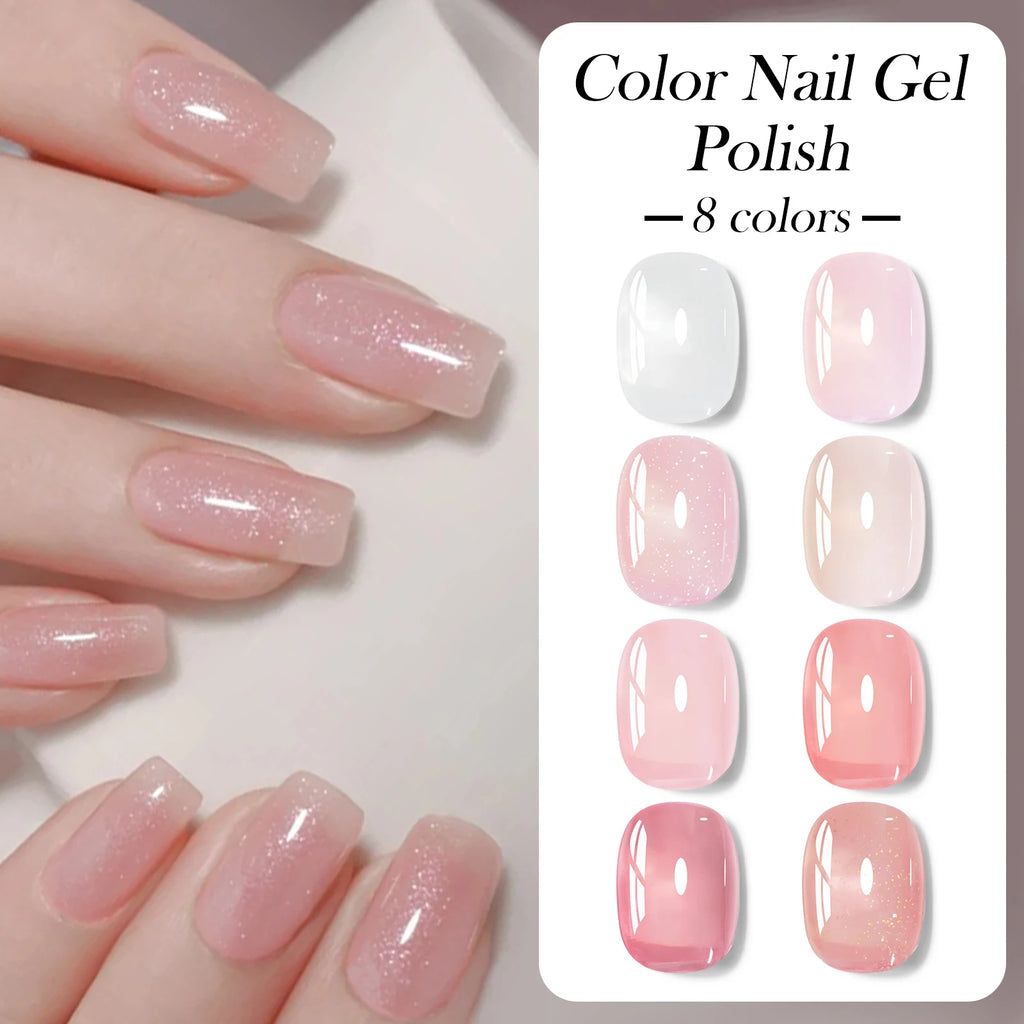 Set de Esmaltes en Gel - 6 Colores Rosa y Nude