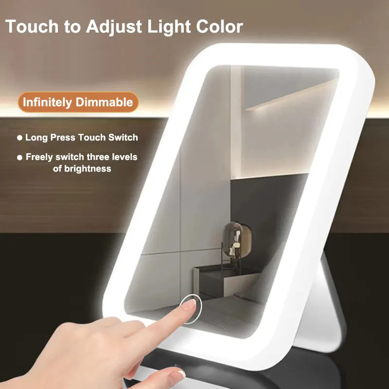 Espejo de Maquillaje con Luz LED - 3 Tonos de Iluminación