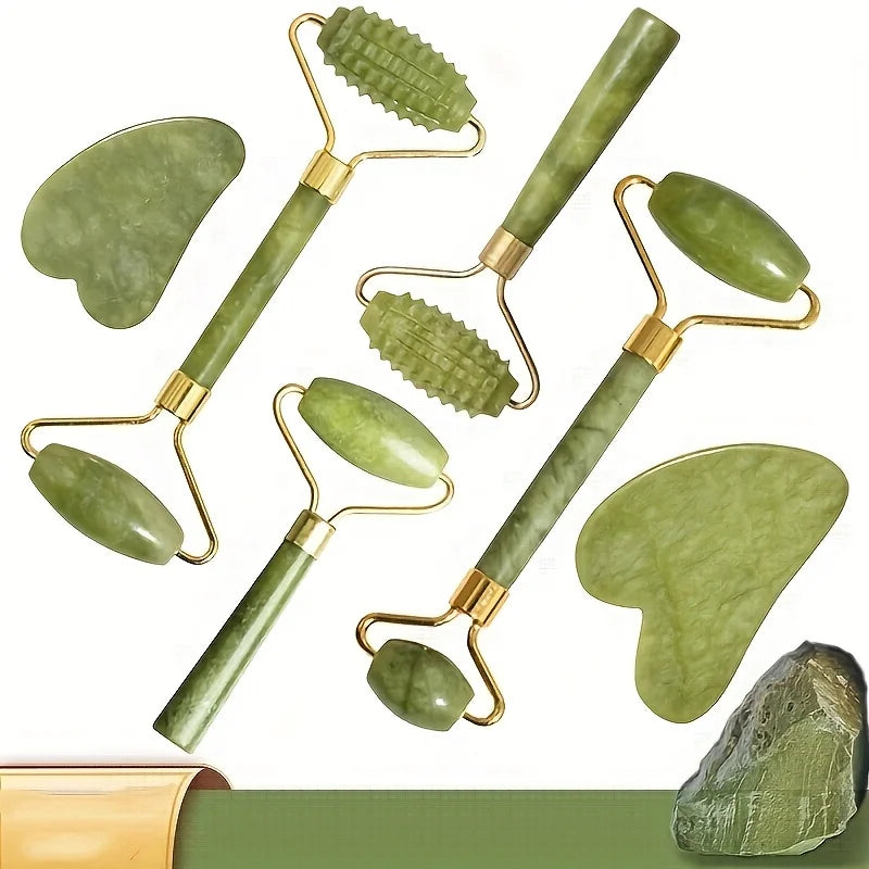 Kit Jade Roller y Gua Sha - Masaje Facial Antiedad
